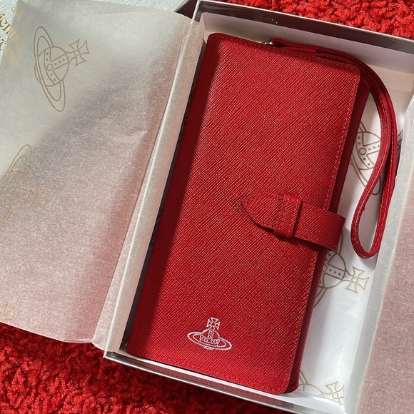 vivienne westwood red leather wallet